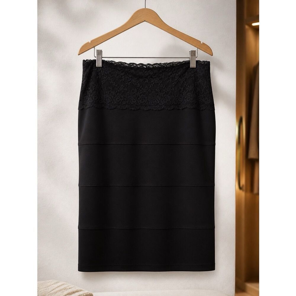 BLACK PENCIL SKIRT BY SLIMFABULOUS BY ATTENTION FULLY LINED PLUS SIZE XL